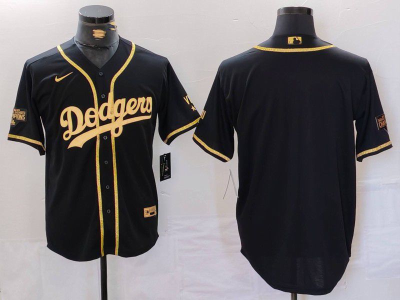 Men Los Angeles Dodgers Blank Black gold Fashion Nike Game MLB Jersey style 706